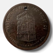 Vintage Fletcher Savings & Trust Co BANK Indiana INDIANAPOLIS 50 Cent COIN TOKEN picture