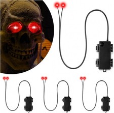 Red Led Glowing Eyes with Timer & Waterproof, 4 Pcs Light Up Skeleton Eyes, Horr picture