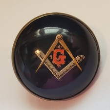 Antique High-Domed Masonic Glass Bridle Rosette  picture
