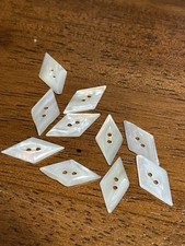10 Antique Art Deco Old Stock Mother of Pearl 2Hole  buttons 1/2 Inch picture