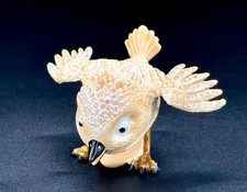 Swarovski Crystal Bird Trinket Box Luxury Enamel Fabergé-Style Jeweled Gift picture