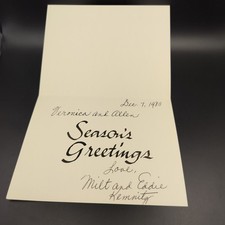 1983 Vintage Milt Kemnitz Signed Christmas Card Great Lakes Ice Breaker Mackinaw picture