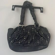 Isabella Fiore Black Studded Leather Gothic Moto Shoulder Bag picture