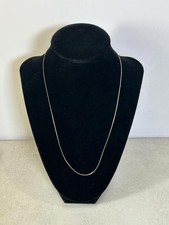 Vintage Sterling Silver Box Chain Necklace 19” Minimalist Layering picture
