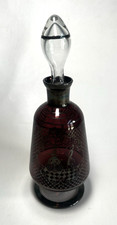 Beautiful Vintage Amethyst Glass Decanter with Stopper picture
