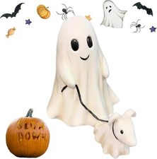 Goblin And Ghoul Ghost Walking Dog Christmas Figurine Spooky Ghost Dog replica picture