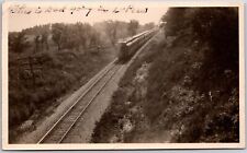 Cog Railway Train Going To Peru Along Mountain Countryside Real Photo Postcard picture