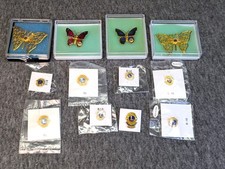 VTG Lions Club International Mixed of 12 Enamel Lapel Pins Butterflies New picture