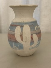 Vintage Acevloza Mexico Pottery Vase Signed 4