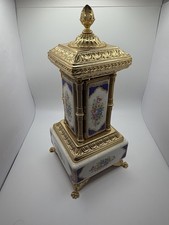 Vintage Italian Lipstick Carousel SAM Working Flower Design Porcelain Gold Blue picture