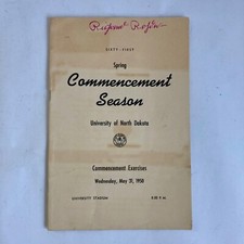 Vintage 1950 University of North Dakota Spring Commencement Program Book UND picture