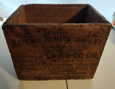 Rare Antique Wooden Dovetailed National Remedy Company Medicine Shipping Box picture