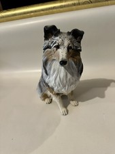 RARE The Danbury Mint Dog Statue Blue Merle Sheltie  Great Condition picture