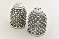 Diana Carmichael Handmade Polished Pewter Studded - Salt & Pepper Shakers - NEW picture