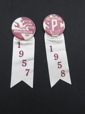 (2) 1957 &  1958 SEATTLE PACIFIC COLLEGE Homecoming Pinbacks Buttons Ribbon picture