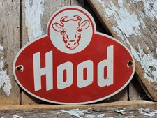 VINTAGE HOOD PORCELAIN SIGN OLD DAIRY FARM DAISY MILK COW AGRICULTURE FARMING picture