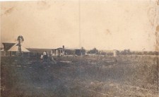 RPPC Farm Scene Midwest 1910s Man Dog Windmill Children picture
