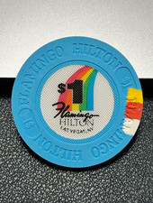 (UNCIRCULATED) $1 FLAMINGO HILTON CASINO POKER CHIP LAS VEGAS NEVADA GAMBLING picture