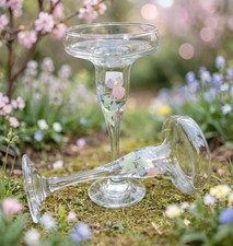 Vintage Pasabahce Hand Painted Crystal Candle Holders Made In Turkey picture