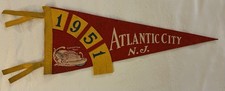 Vintage 1951 Atlantic City NJ Travel Souvenir Felt Pennant Convention Hall Flag picture