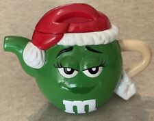 Vtg M&M’s Green Girl Christmas Santa Hat Tea Pot Kettle Galerie picture