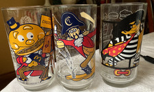 Vintage 1977 McDonaldland Action Series Glasses Set of 3 All Different Designs picture