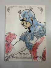 2018 Marvel Masterpieces Captain America Sketch Card 1/1 by Aposcar picture