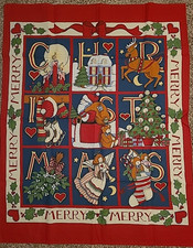 Vtg Susan Winget Christmas Fabric Traditions Wall Hanging Table Topper 1993 NWOT picture