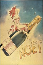 Vintage Moët & Chandon Champagne Poster 🍾 Art Print 2x3 - Premium 200gsm picture
