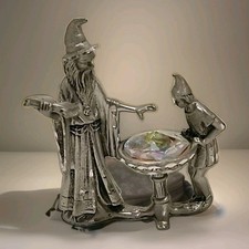 ​1989 Masterworks Pewter Wizard Apprentice Figurine Swarovski Crystal D&D picture