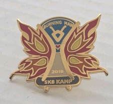 Burning Man Swag Pin Back 2019 Metamorphoses Butterfly Sk8 Kamp Limited Edition picture