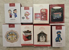 Hallmark Holiday Ornament Lot (8) Noah's Ark, Madame Alexander, Lucy Linus, Skye picture