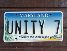 Maryland Treasure Of The Chesapeake Unity 7 Vanity Expired License Plate Car Tag picture