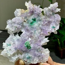 256G Natural Vision Amethyst quartz cluster crystal druzy mineral specimen picture