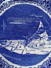 Nantucket Island Plate Blue White Staffordshire Nha 9