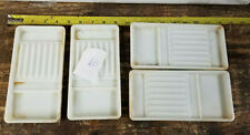 Lot Of 6 VINTAGE 1950s DENTAL MILK GLASS INSTRUMENT TRAYS #60 picture