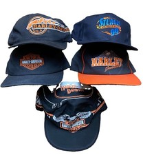 Vtg Harley Davidson Hat Lot 80s 90s Biker 3D emblem MC picture