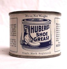 Vintage Can Huberd's Shoe Grease 3.5 Ounce Can, Great Graphics picture