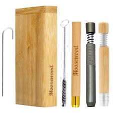 Moosewood WoodenBamboo Dugout Self-Cleaning One Hitter Bats Pipe Chilium Poker  picture
