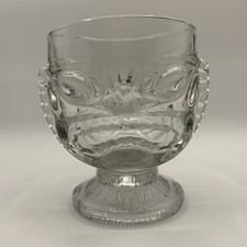 Vintage Indiana Glass Hawaiian Tiki Head Happy / Sad Face Clear Mug  Goblet picture