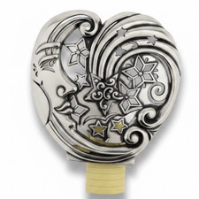 Brighton Nightlight Half Moon, Stars Night Light Cover Base Silver. picture