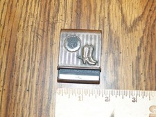 Vintage 1950s Nebraska Copper Matchbook Holder w/ Cowboy Boots on Cover picture