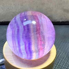 Bohemian Style Natural Candy Colored Fluorite Crystal Ball - Rainbow Layered Raw picture