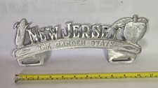 Vintage Cast Aluminum  New Jersey  Topper Car Club Plaque picture