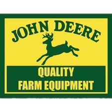 John Deere Sign - Quality Farm Equipment sign - 12in x 8in Metal Farming Tractor picture