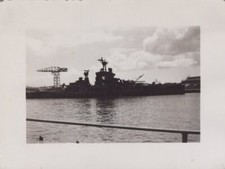 US Navy 1946 USS Nevada Battleship Harbor Original Rare Photo picture