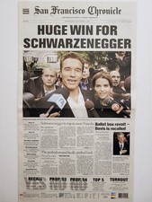 2003 Oct 8: SF Chronicle ARNOLD SCHWARZENEGGER Wins Elected California Governor picture