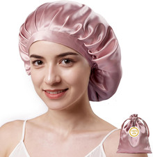100% Mulberry Silk Bonnet for Sleeping Women, 22 Momme Double Layer Silk picture