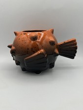 Munktiki Fugu Puffer Fish Orange & Black Speckle Full Size Tiki Bowl SUPER RARE picture