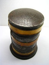 ENGLISH HANDMADE CASTER SHAKER SUGAR MUFFINEER DREDGER TIN & BRASS England 1850s picture
